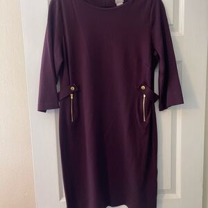 Chico's Long Sleeve Dress in Elegant Purple